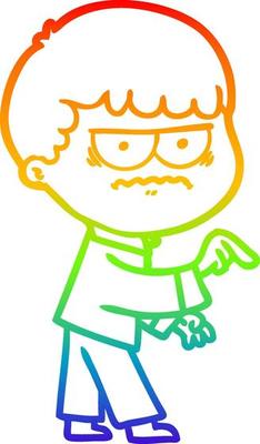 rainbow gradient line drawing cartoon illustration
