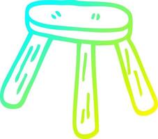 cold gradient line drawing cartoon low stool vector