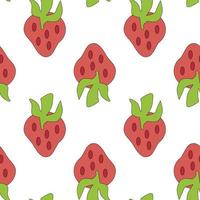 Seamless strawberry pattern on white background. Seamless pattern. photo