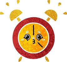 retro illustration style cartoon alarm clock vector