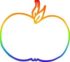 rainbow gradient line drawing cartoon juicy apple vector