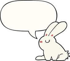 cartoon rabbit and speech bubble vector