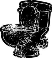 dibujo de icono grunge de un inodoro de baño vector