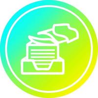 office paper stack circular in cold gradient spectrum vector