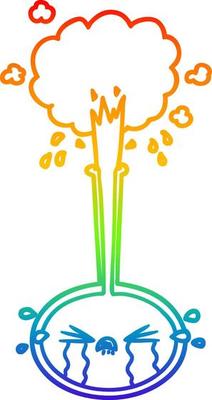 rainbow gradient line drawing crying cartoon science experiment crying