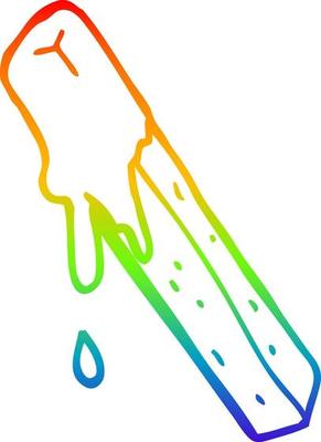 rainbow gradient line drawing cartoon dipped fry