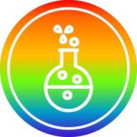 experimento científico circular en el espectro del arco iris vector