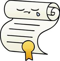 gradient shaded cartoon contract vector
