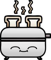 gradient shaded cartoon of a toaster vector