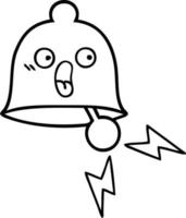 line drawing cartoon ringing bell vector