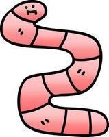 quirky gradient shaded cartoon worm vector