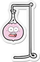 sticker of a cartoon science experiment vector