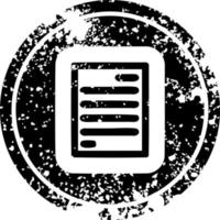 official document distressed icon vector