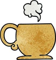 quirky hand drawn cartoon hot drink vector