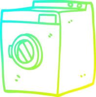 cold gradient line drawing cartoon tumble dryer vector