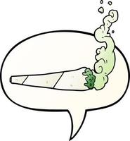 cartoon marijuiana joint and speech bubble in smooth gradient style vector