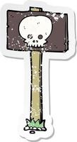 retro distressed sticker of a cartoon spooky sign post vector