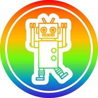 dancing robot circular in rainbow spectrum vector