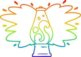 rainbow gradient line drawing cartoon retro lava lamp vector