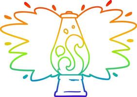 rainbow gradient line drawing cartoon retro lava lamp vector