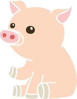 quirky hand drawn cartoon pig vector