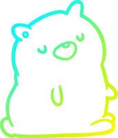 cold gradient line drawing cute bear vector