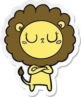 sticker of a cartoon lion vector