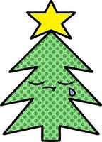 comic book style cartoon christmas tree vector