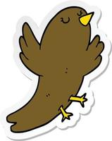 sticker of a cartoon bird vector