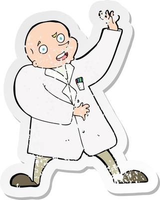 retro distressed sticker of a cartoon mad scientist 10548215 Vector Art at Vecteezy retro distressed sticker of a cartoon mad scientist 10548215 Vector Art at Vecteezy