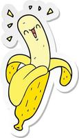 sticker of a cartoon banana vector