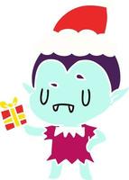 christmas cartoon of kawaii vampire vector