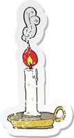 retro distressed sticker of a cartoon burning candle vector