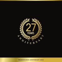 logotipo de lujo aniversario 27 años utilizado para hotel, spa, restaurante, vip, moda e identidad de marca premium. vector