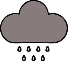 cute cartoon storm rain cloud vector