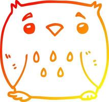 warm gradient line drawing cartoon owl vector