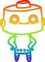 rainbow gradient line drawing cartoon robot vector