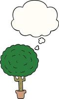 cartoon tree and thought bubble vector