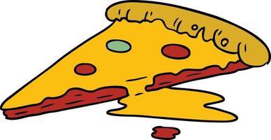 cartoon doodle of a slice of pizza vector