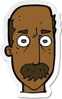 sticker of a cartoon man with mustache vector