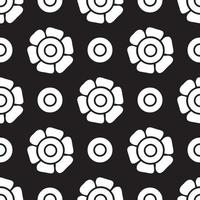 Vector set of abstract flowers. Seamless ornamental Floral pattern in the many kind of flowers style on black and white background.