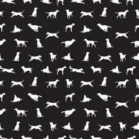 Seamless pattern of pet and owners holding or walking a dog, Barkitecture concepts black and white vector