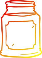 warm gradient line drawing cartoon candle in jar vector