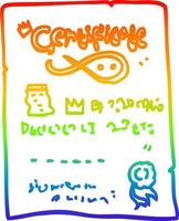 rainbow gradient line drawing cartoon ornate certificate vector