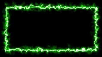 Animation neongrüne elektrische Linie glühend, abstrakter leuchtender Neonlinienrahmen, Energieenergie neongrüne Lichtlinie Kastenhintergrund video