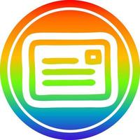 envelope letter circular in rainbow spectrum vector