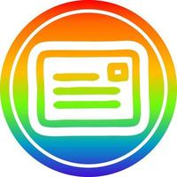 envelope letter circular in rainbow spectrum vector