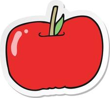 sticker of a cartoon apple vector