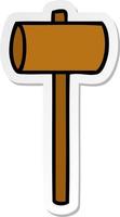 sticker cartoon doodle of a mallet vector