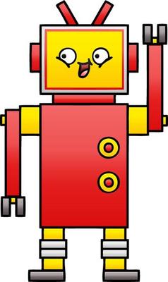 gradient shaded cartoon robot